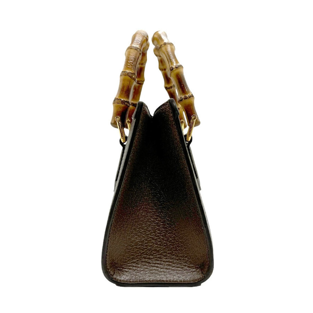 Gucci Jumbo Tote GG Handbag Canvas Brown Leather Diana Brown